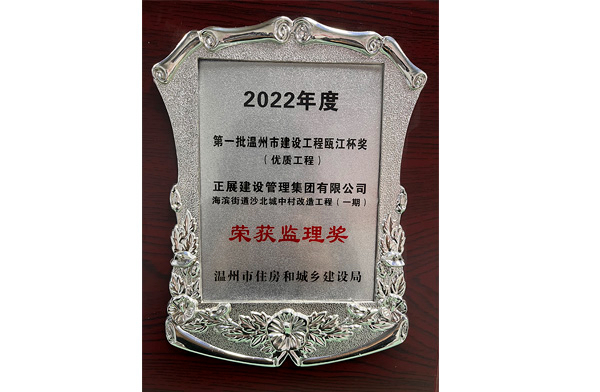 2022年度優(yōu)秀監(jiān)理獎(jiǎng)（海濱街道沙北城中村改造一期工程）